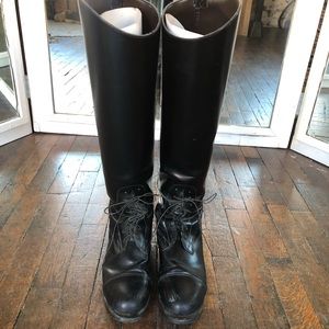 Black Leather Riding Boots Sz 8R